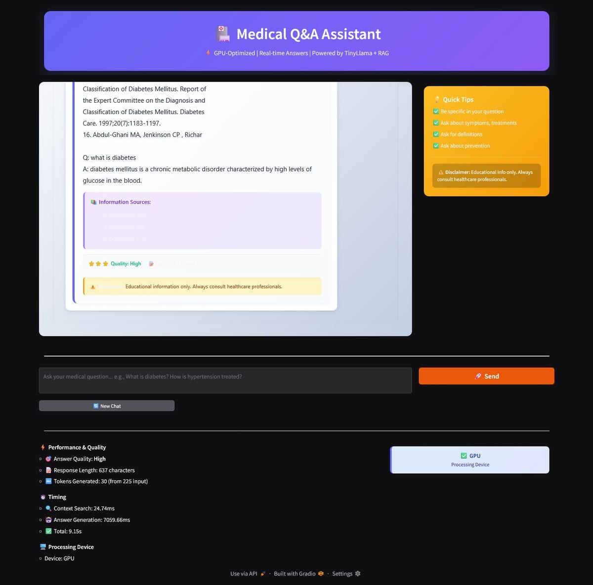 Medical Q&A Assistant screenshot